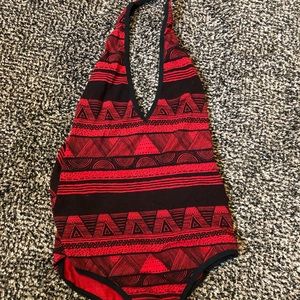 American Apparel Geometric red bodysuit